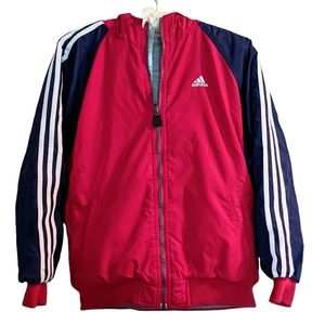vintage adidas • boys reversible y2k jacket